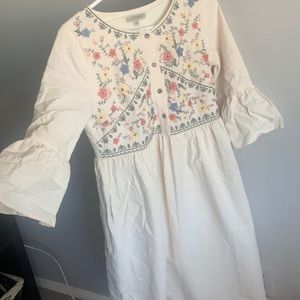 Cream embroidered dress